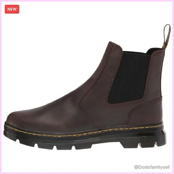 Leather Chelsea Boots Unisex Classic Retro Chunky Sole Comfortable Pull-On